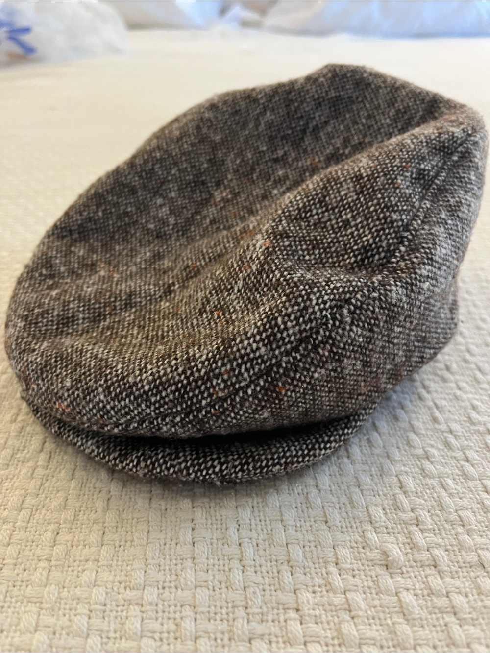 Vintage Men's Brown Tweed Flat Cap - Classic Style